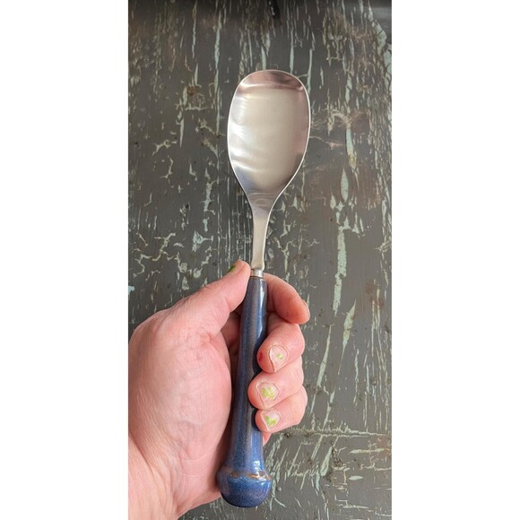 vintage Denby Langley serveware. Large serving spoon or serving fork - Picture 3 of 10